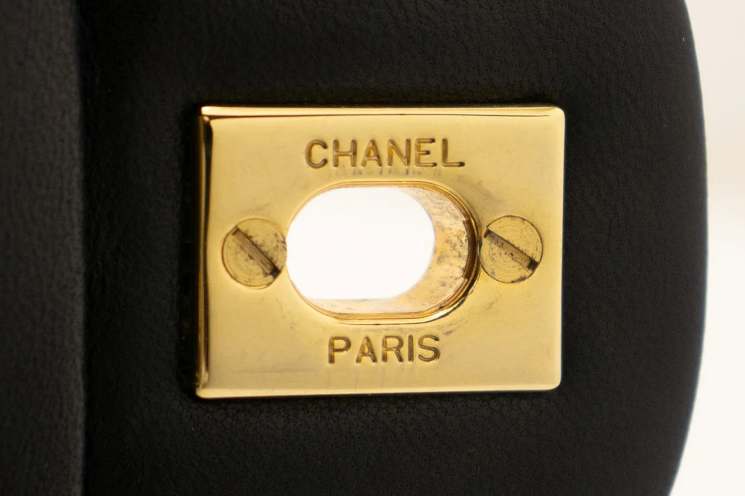 CHANEL Classic Double Flap 9" Chain Shoulder Bag Black Lambskin k80