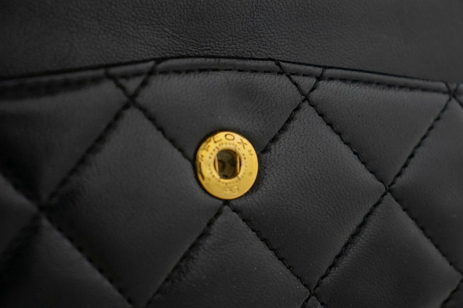 CHANEL Classic Double Flap 9" Chain Shoulder Bag Black Lambskin k80