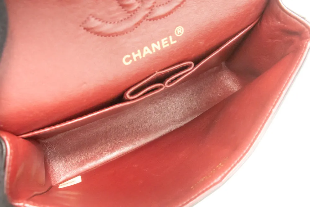 CHANEL Classic Double Flap 9" Chain Shoulder Bag Black Lambskin L41