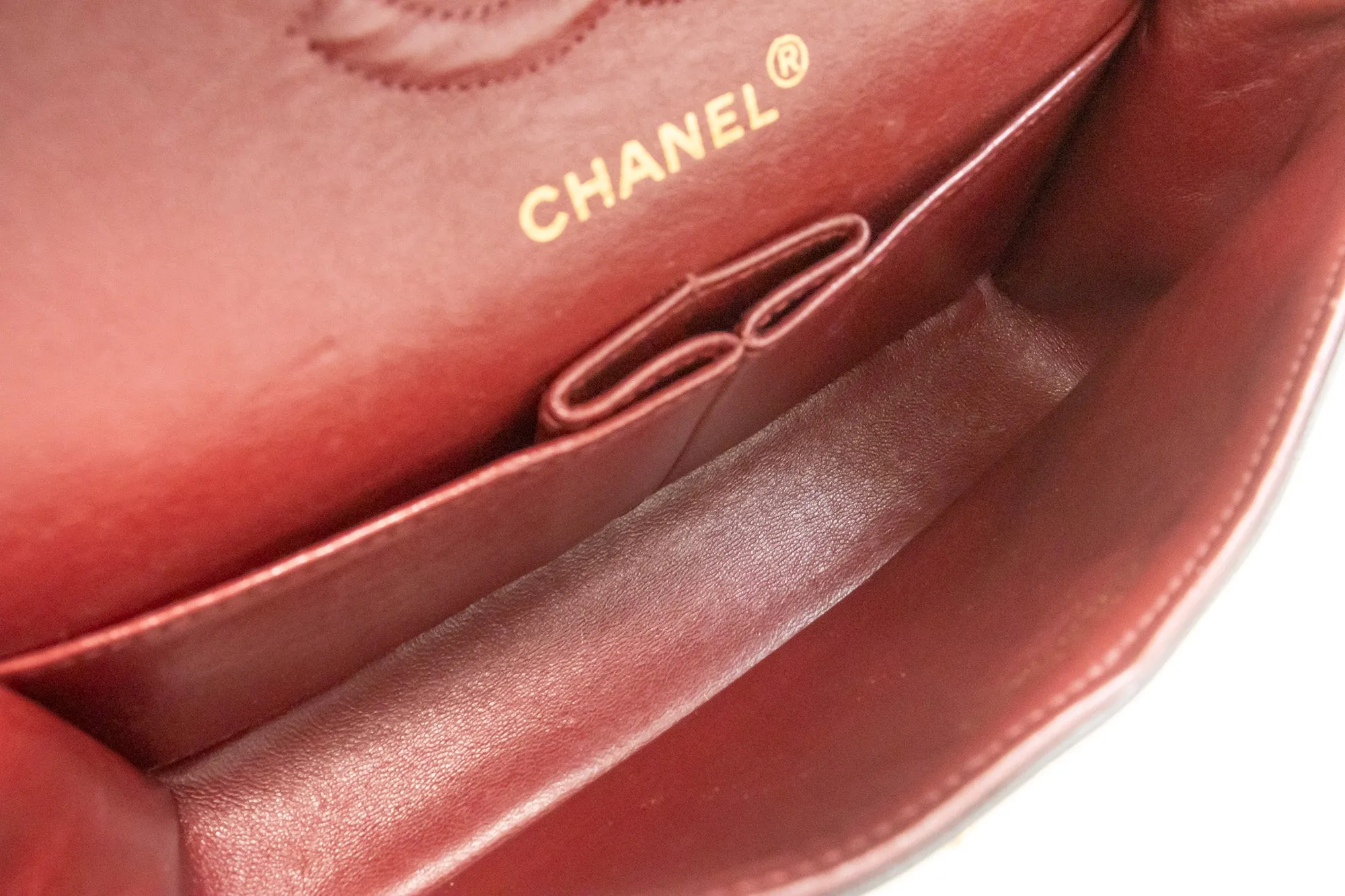 CHANEL Classic Double Flap 9" Chain Shoulder Bag Black Lambskin L41