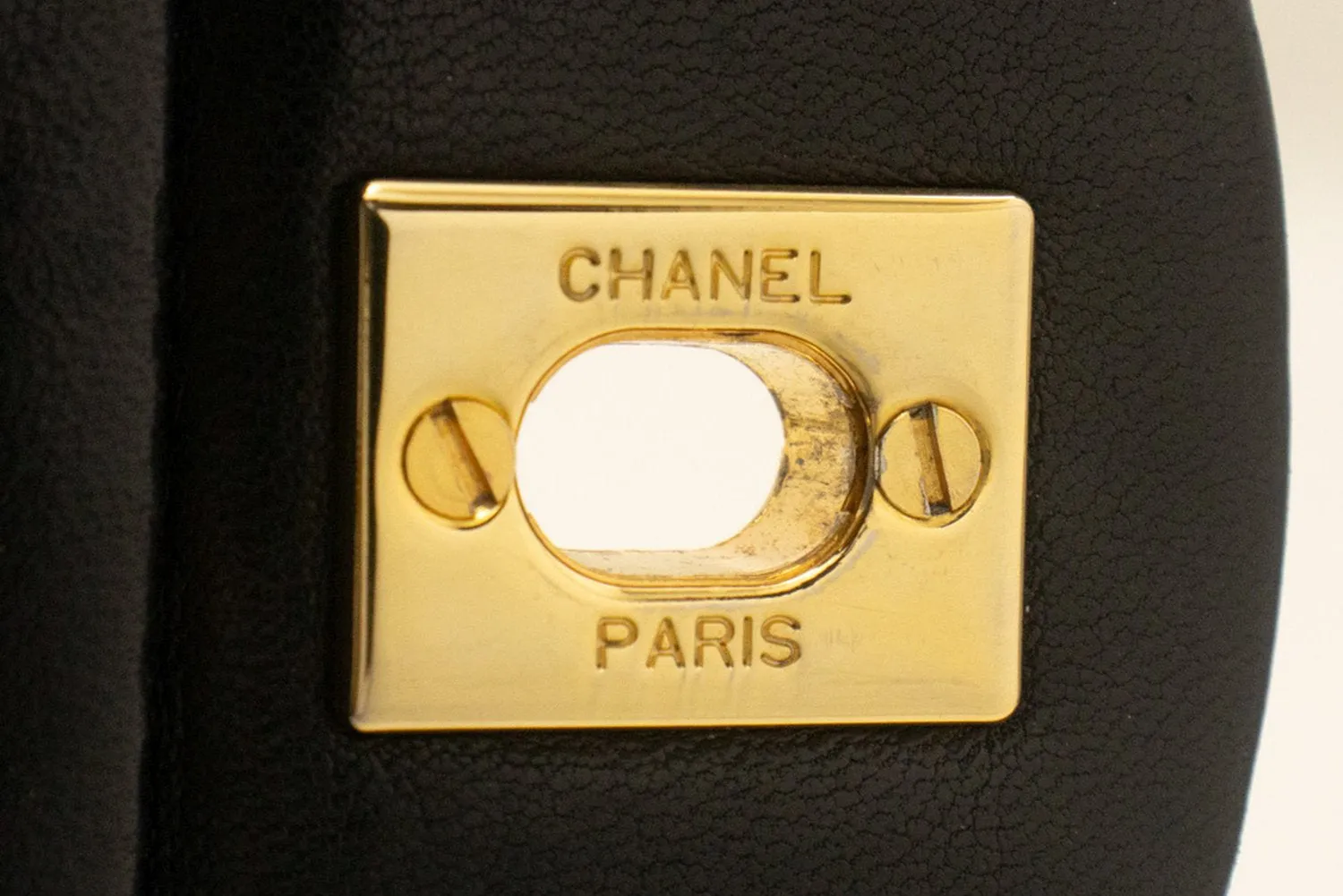 CHANEL Classic Double Flap 9" Chain Shoulder Bag Black Lambskin L41