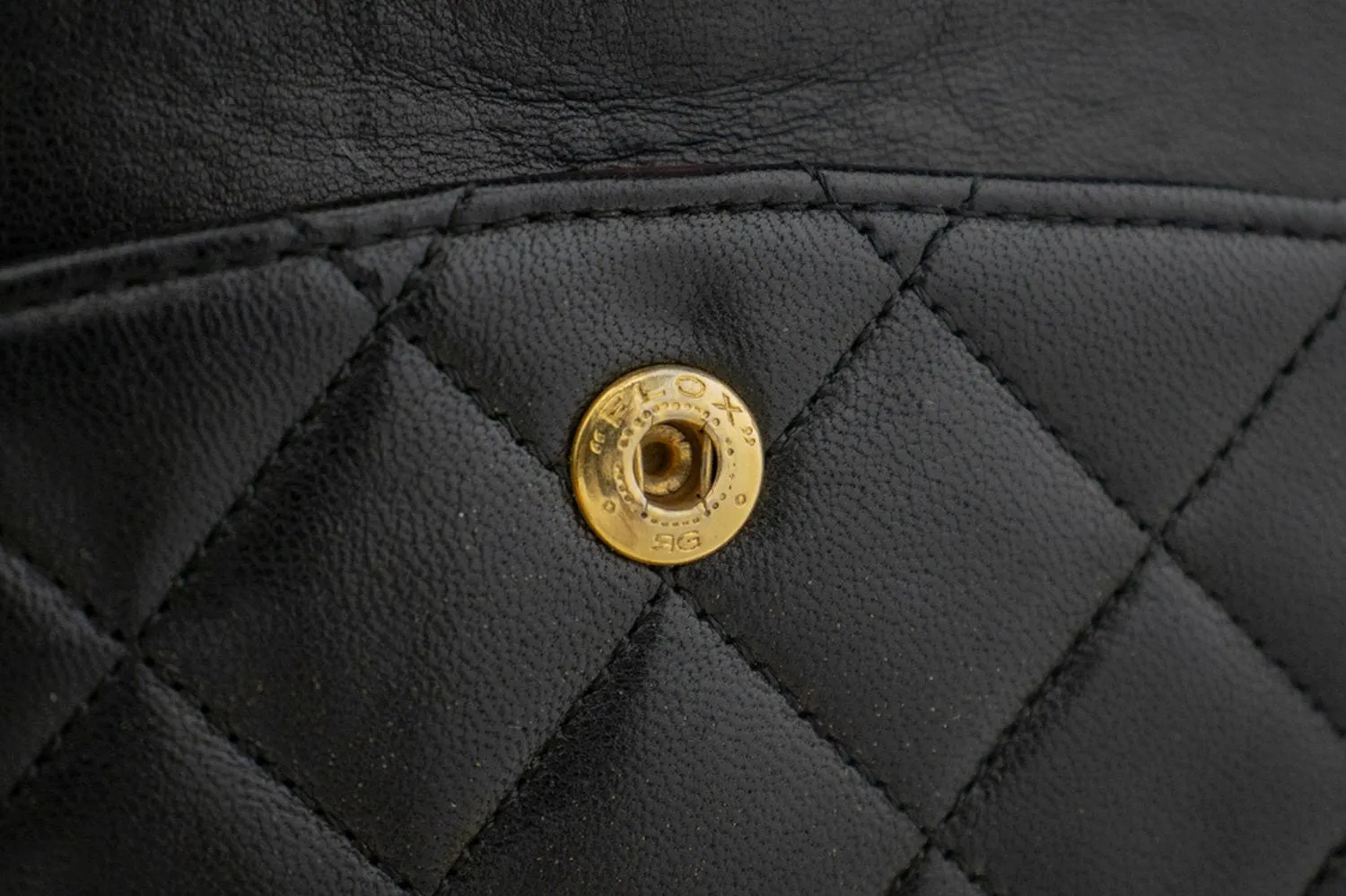 CHANEL Classic Double Flap 9" Chain Shoulder Bag Black Lambskin L43