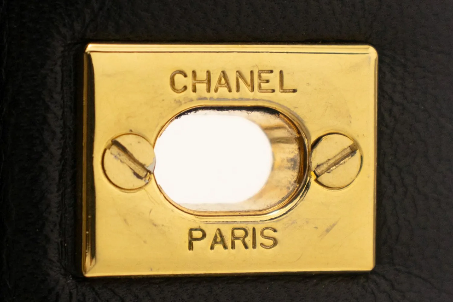 CHANEL Classic Double Flap 9" Chain Shoulder Bag Black Lambskin L43
