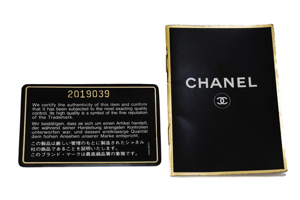 CHANEL Classic Double Flap 9" Chain Shoulder Bag Black Lambskin m64