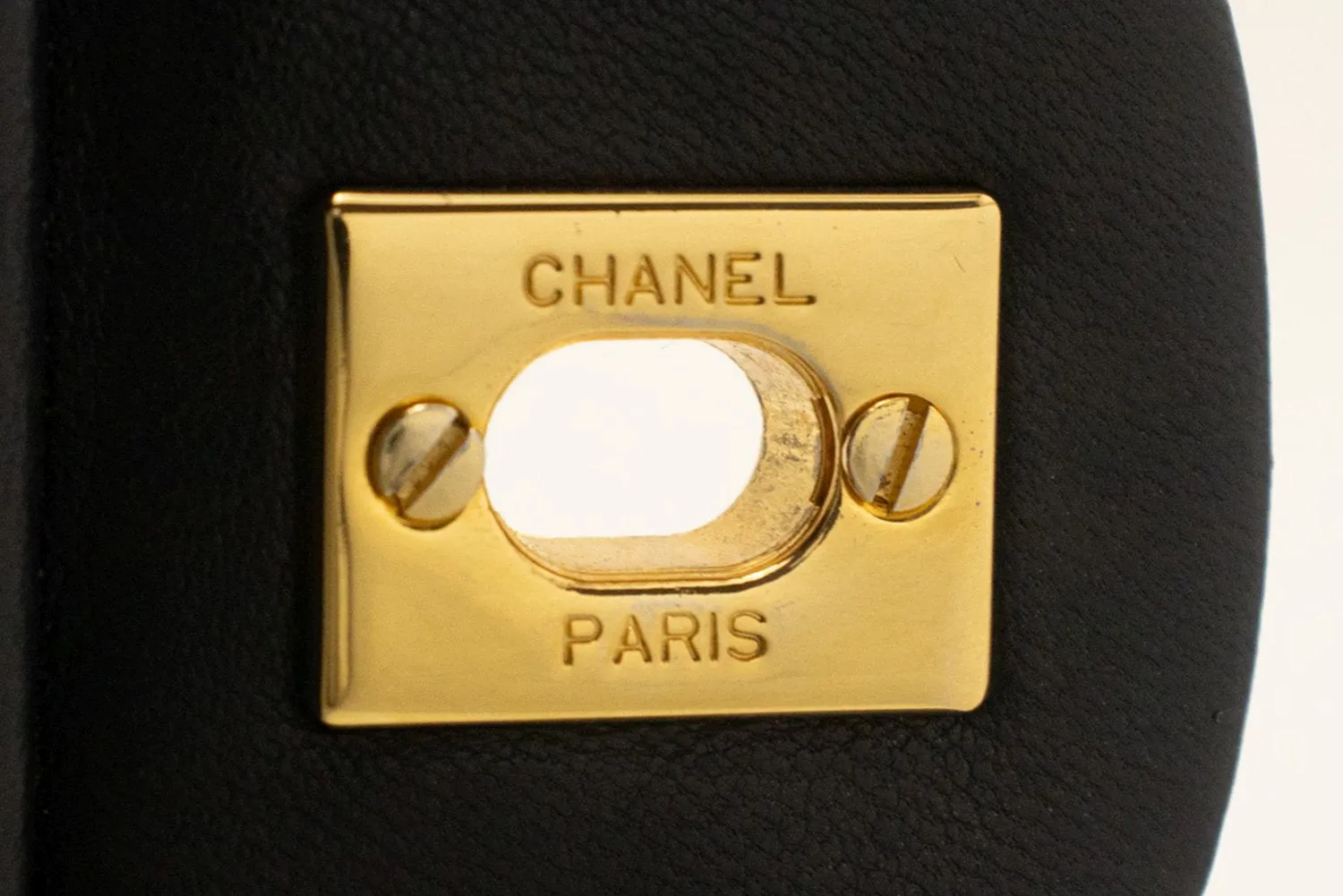 CHANEL Classic Double Flap 9" Chain Shoulder Bag Black Lambskin m64