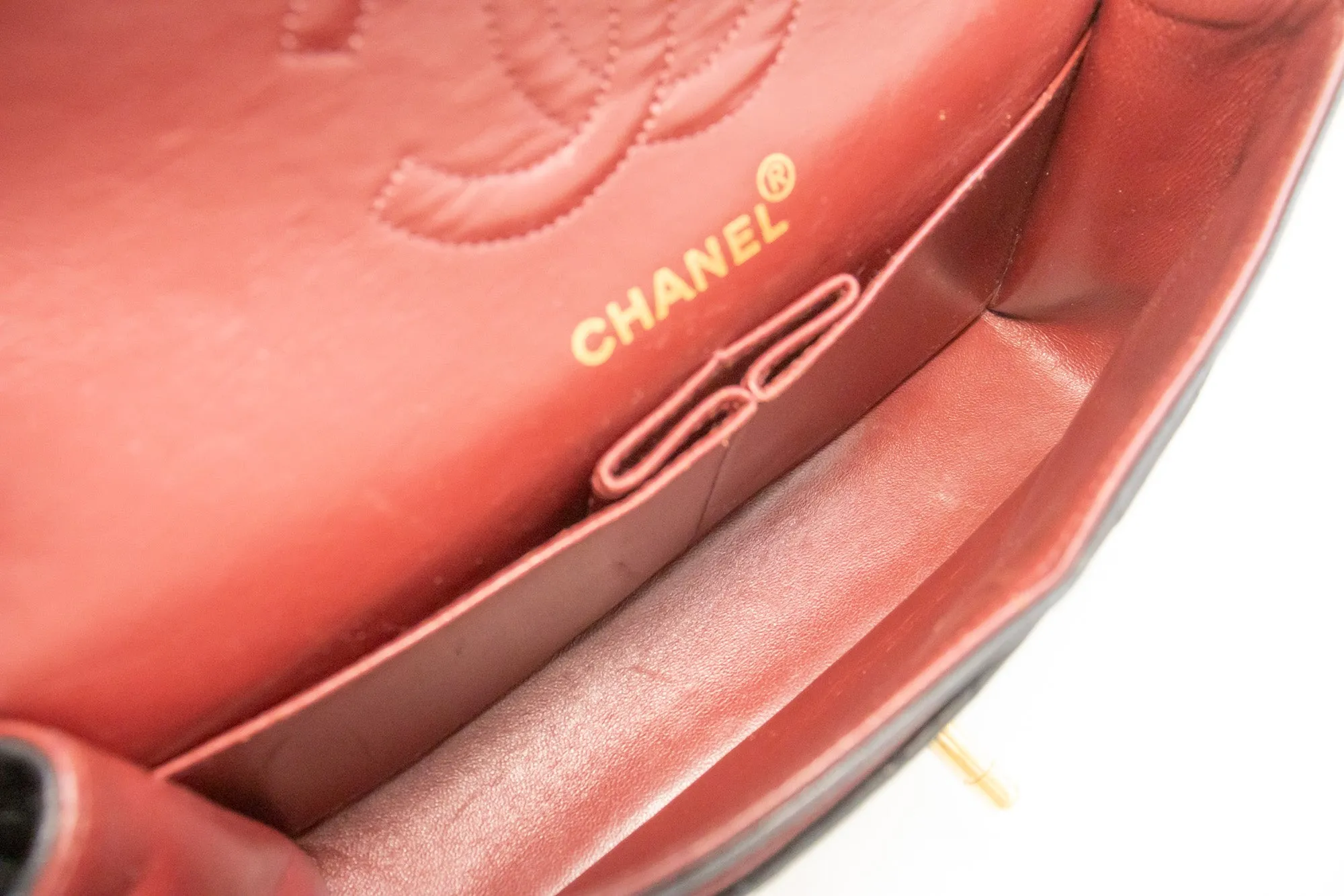 CHANEL Classic Double Flap 9" Chain Shoulder Bag Black Lambskin m89