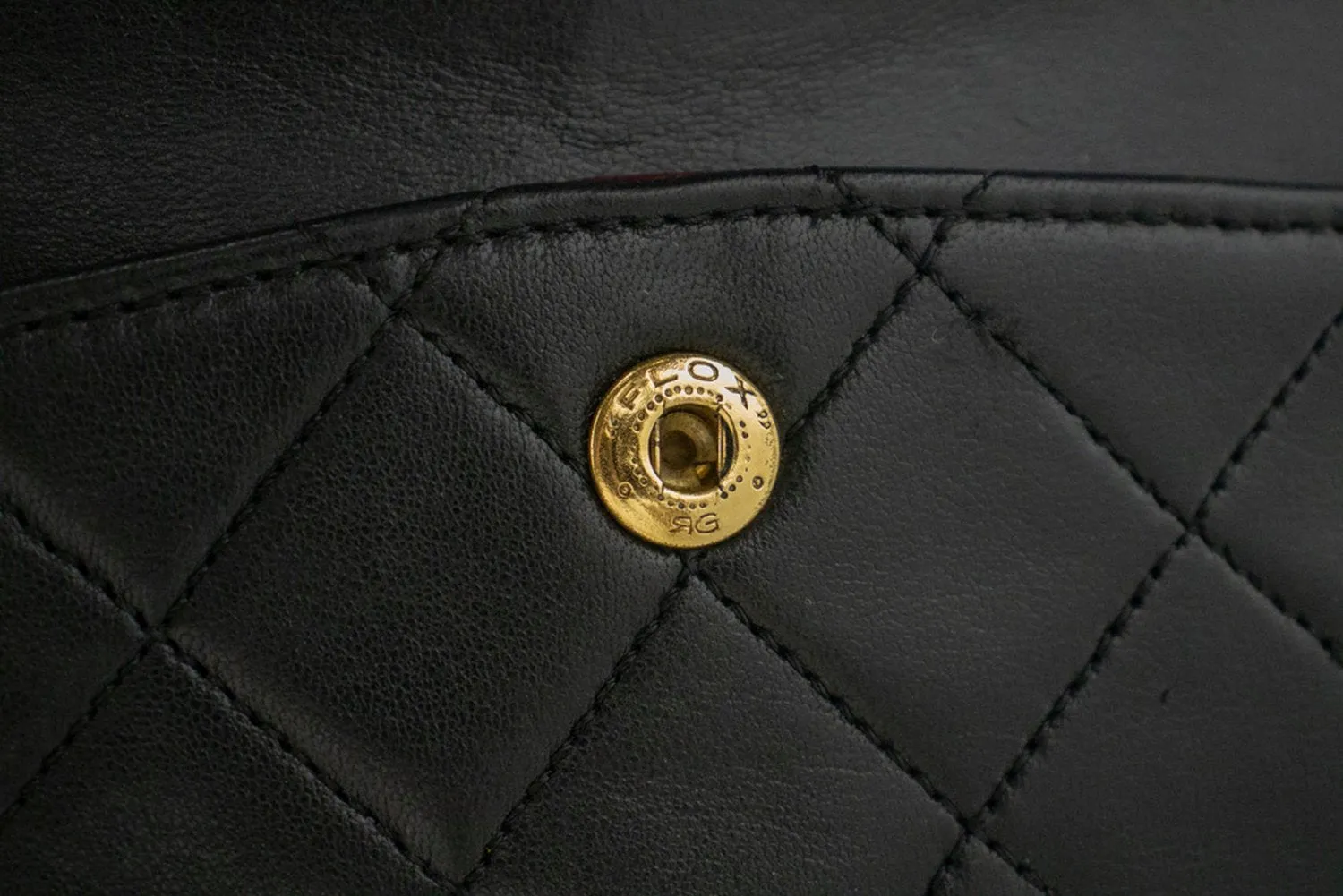 CHANEL Classic Double Flap 9" Chain Shoulder Bag Black Lambskin n02