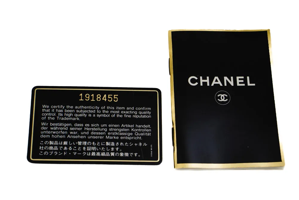 CHANEL Classic Double Flap 9" Chain Shoulder Bag Black Lambskin n02
