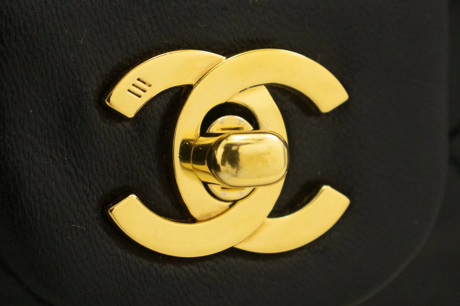 CHANEL Classic Double Flap 9" Chain Shoulder Bag Black Lambskin n02