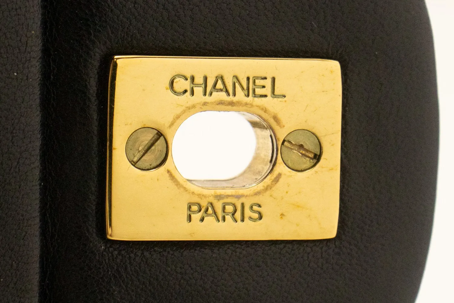 CHANEL Classic Double Flap 9" Chain Shoulder Bag Black Lambskin n31