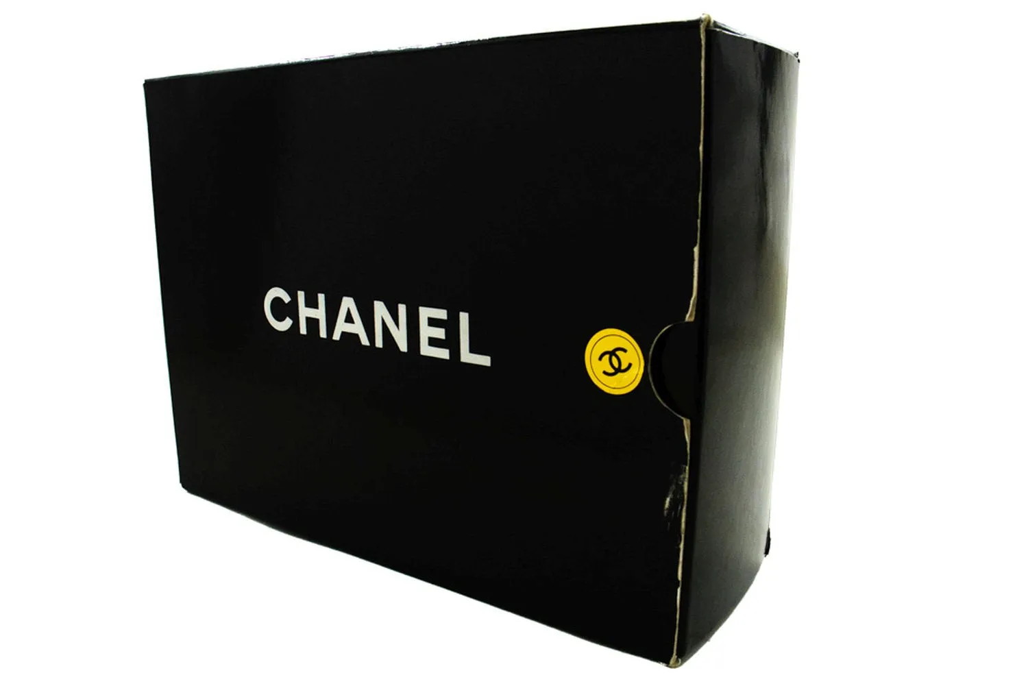 CHANEL Classic Double Flap 9" Chain Shoulder Bag Black Lambskin n31