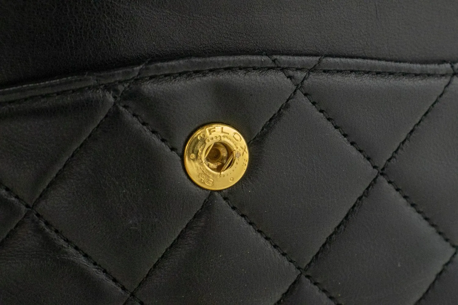 CHANEL Classic Double Flap 9" Chain Shoulder Bag Black Lambskin n33