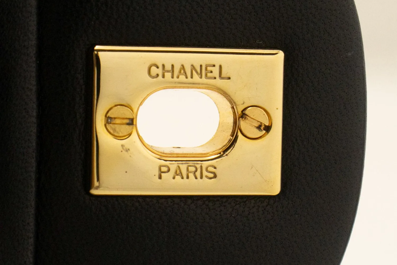 CHANEL Classic Double Flap 9" Chain Shoulder Bag Black Lambskin n33