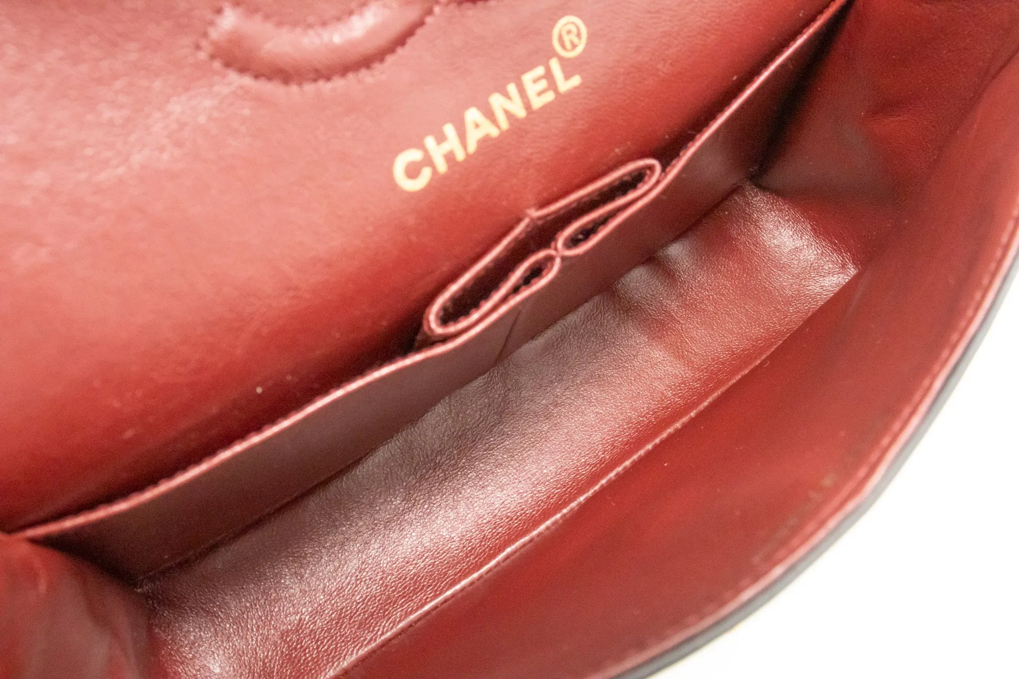CHANEL Classic Double Flap 9" Chain Shoulder Bag Black Lambskin n33