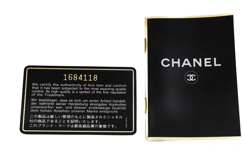 CHANEL Classic Double Flap 9" Chain Shoulder Bag Black Lambskin n33