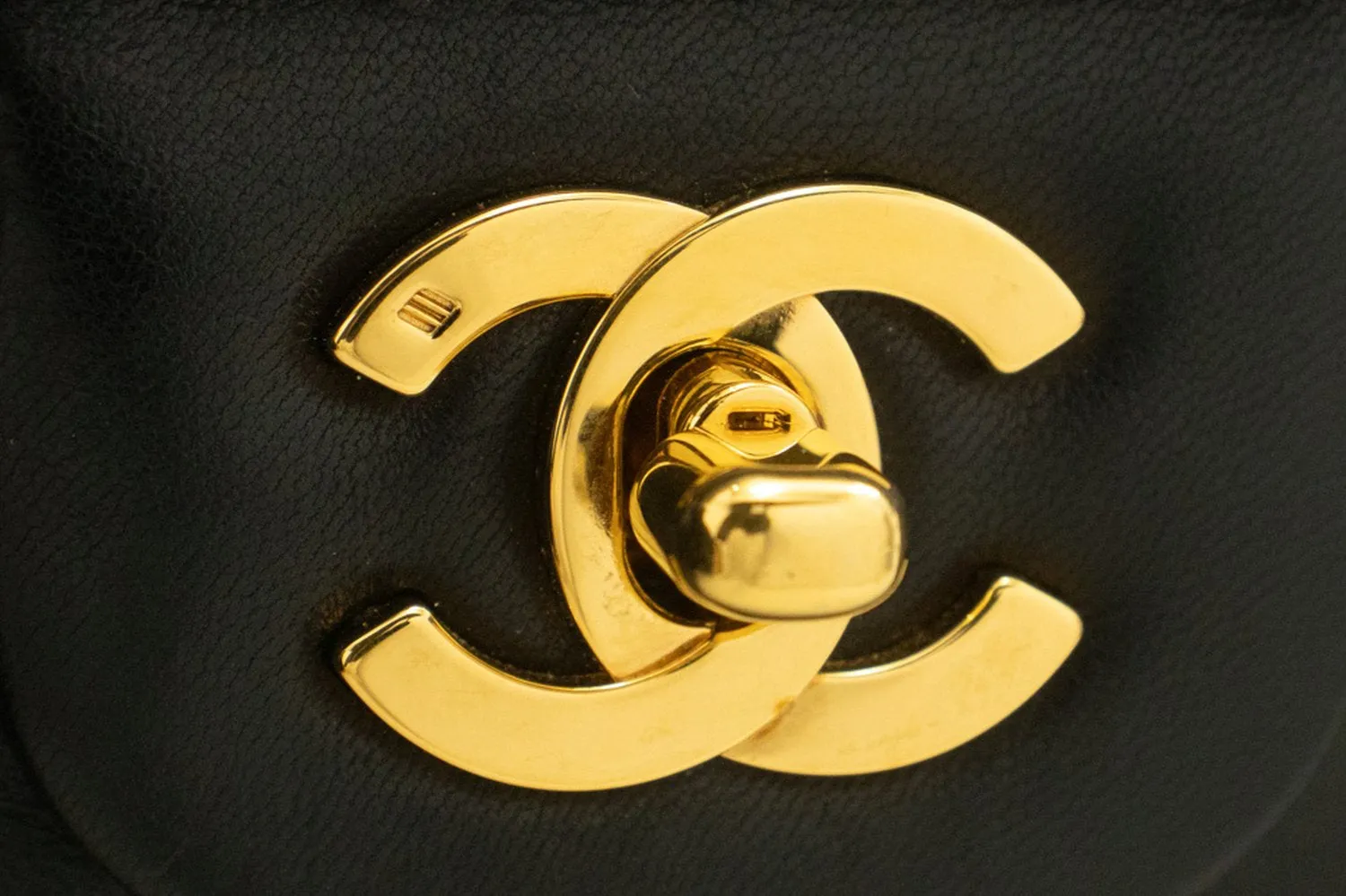 CHANEL Classic Double Flap 9" Chain Shoulder Bag Black Lambskin p02