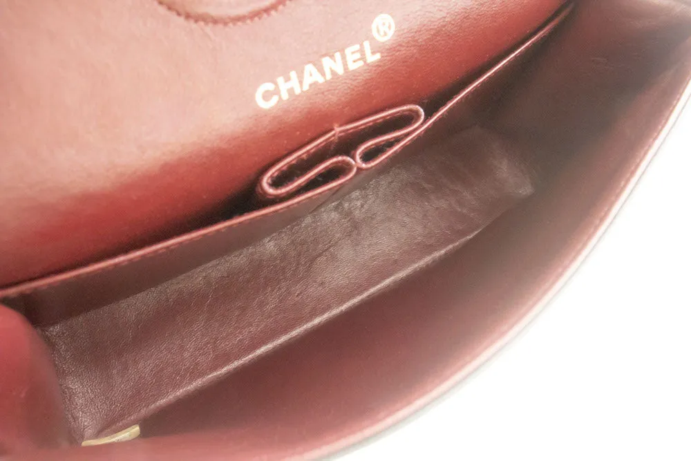 CHANEL Classic Double Flap 9" Chain Shoulder Bag Black Lambskin p54