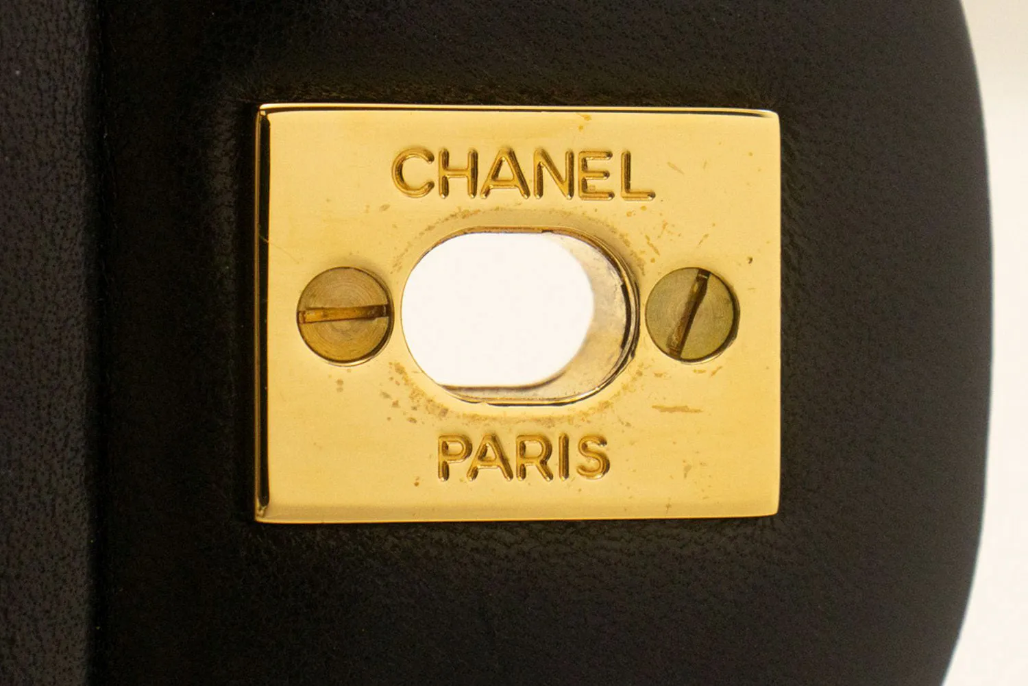 CHANEL Classic Double Flap 9" Chain Shoulder Bag Black Lambskin p54