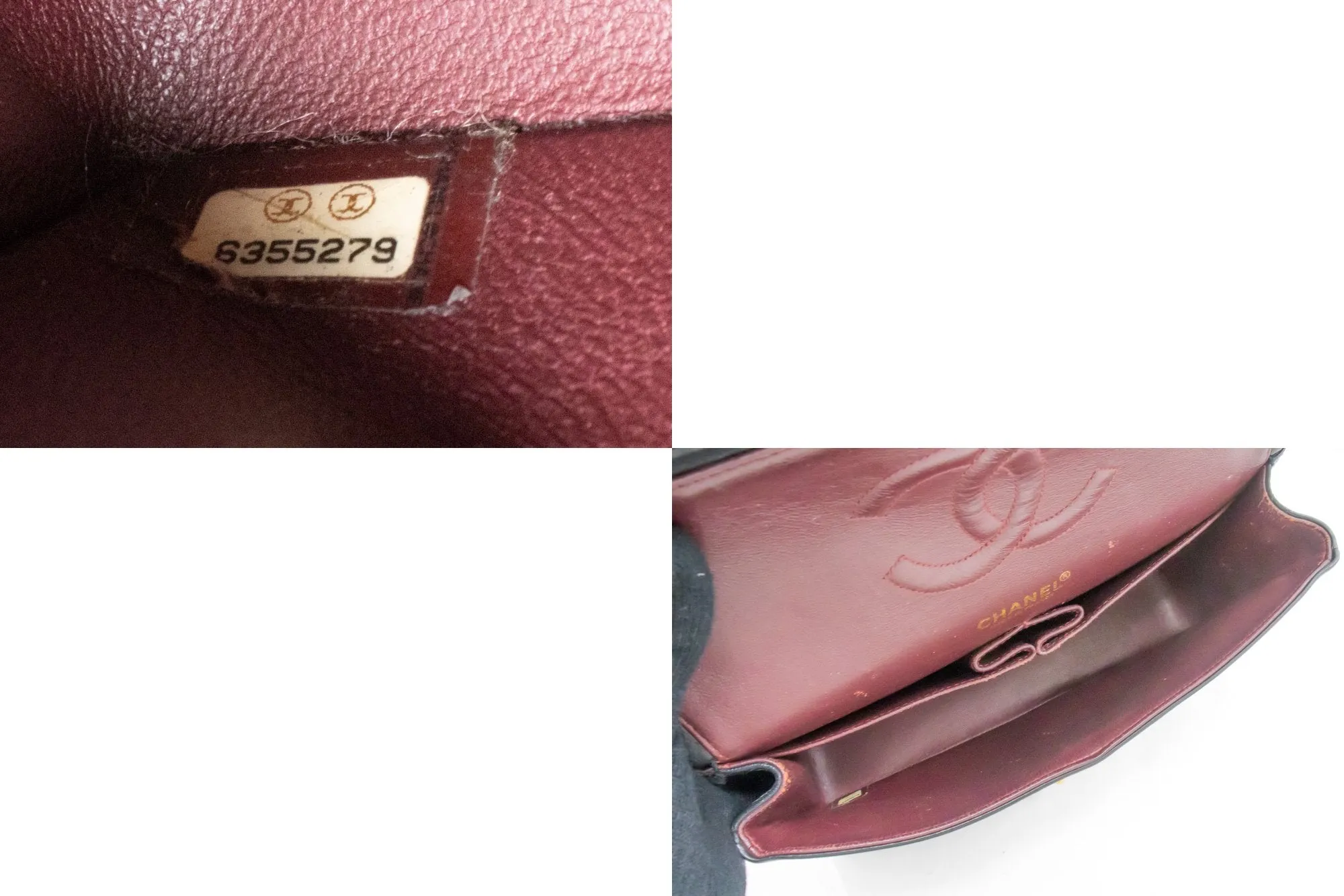 CHANEL Classic Double Flap Medium Chain Shoulder Bag Black Lamb k61