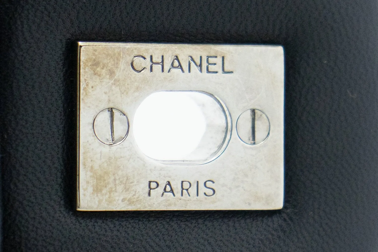 CHANEL Classic Large 11" Chain Shoulder Bag Flap Black Lambskin j42