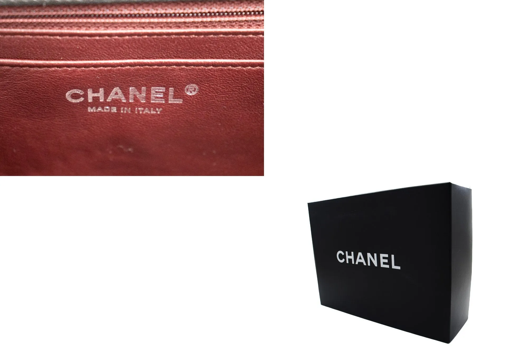 CHANEL Classic Large 11" Chain Shoulder Bag Flap Black Lambskin j42