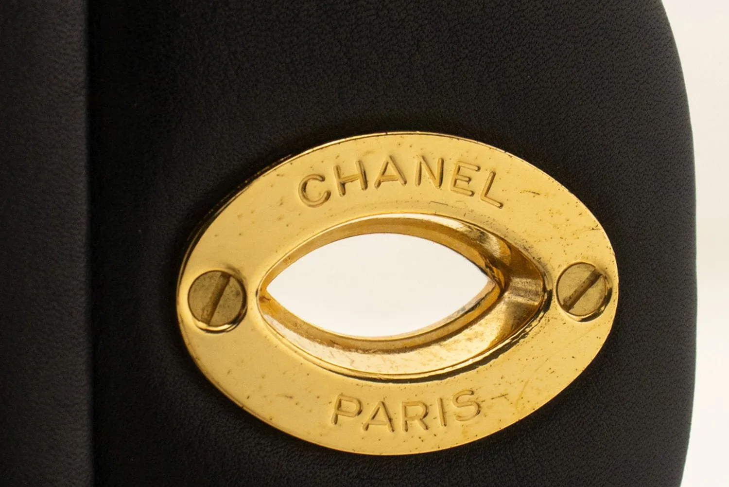CHANEL Classic Large 13" Flap Chain Shoulder Bag Black Lambskin e90