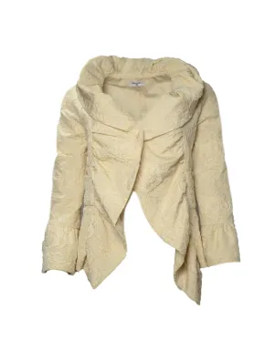 Chanel Cream Embroidered Brocade Jacket w/ Ruffle Collar