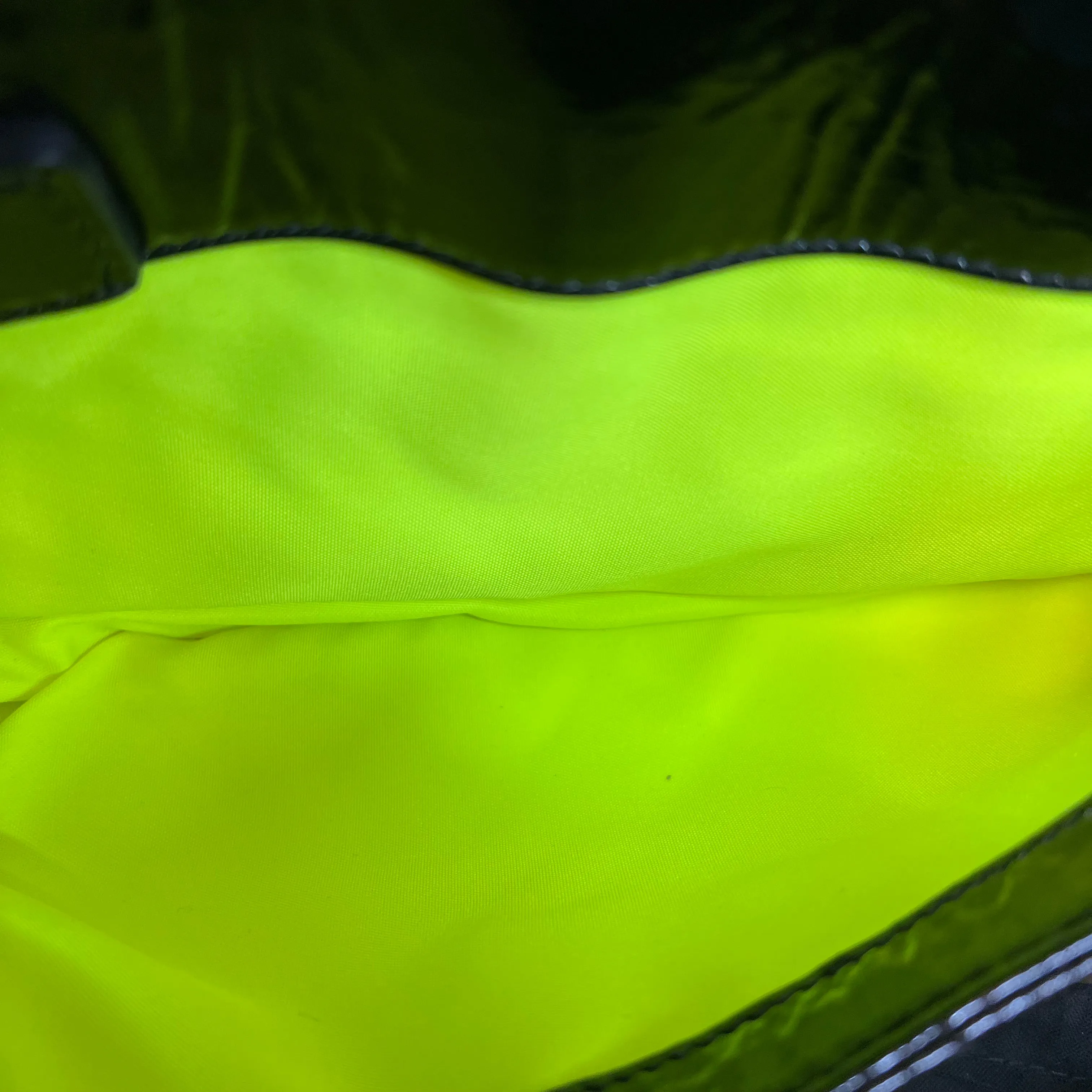 CHANEL Day Glo Double-sided Flap Black Patent Leather Shoulder Bag