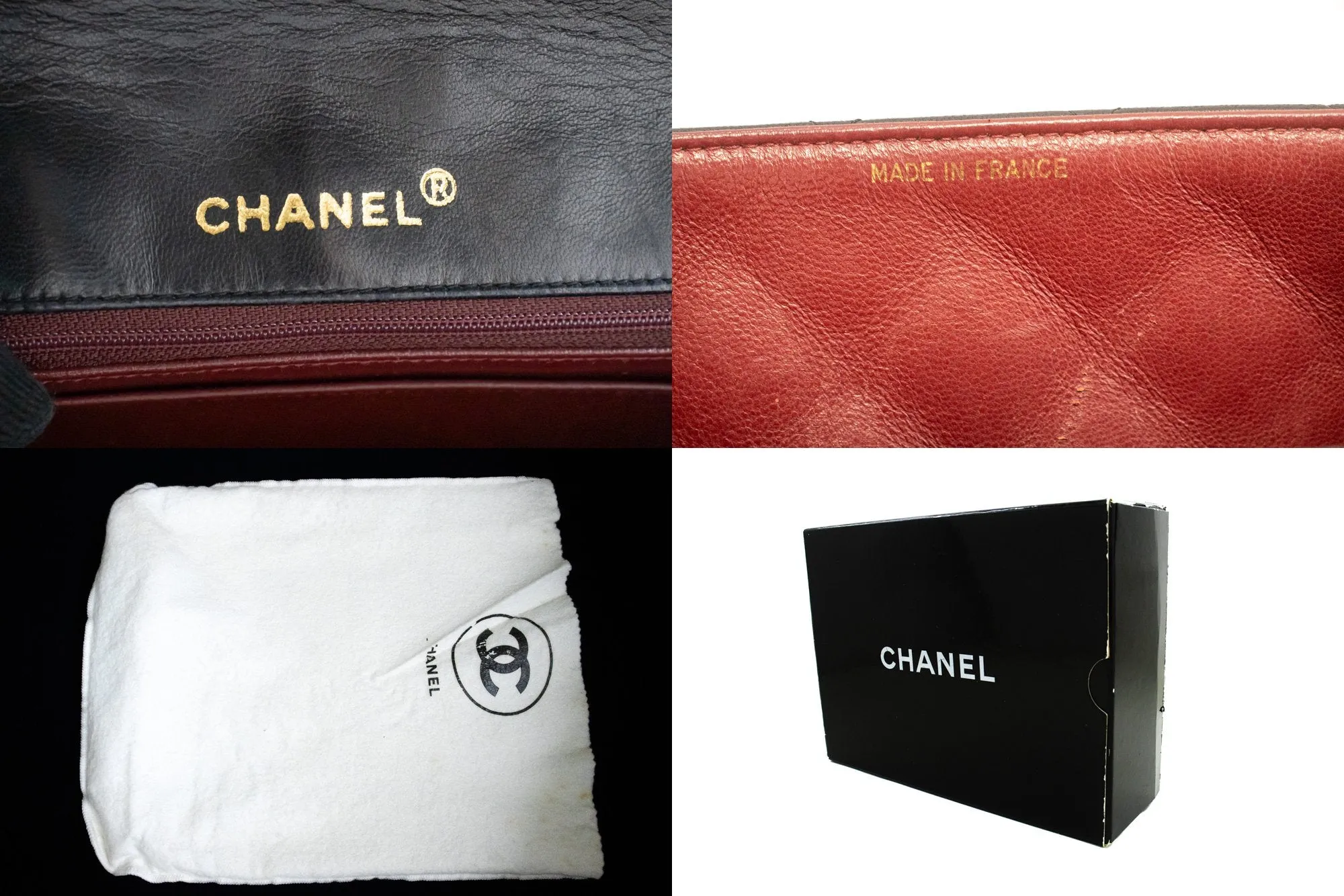 CHANEL Diana Flap Chain Shoulder Bag Black Quilted Lambskin Purse m10