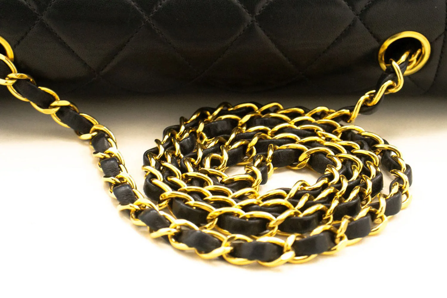 CHANEL Diana Flap Chain Shoulder Bag Black Quilted Lambskin Purse p47
