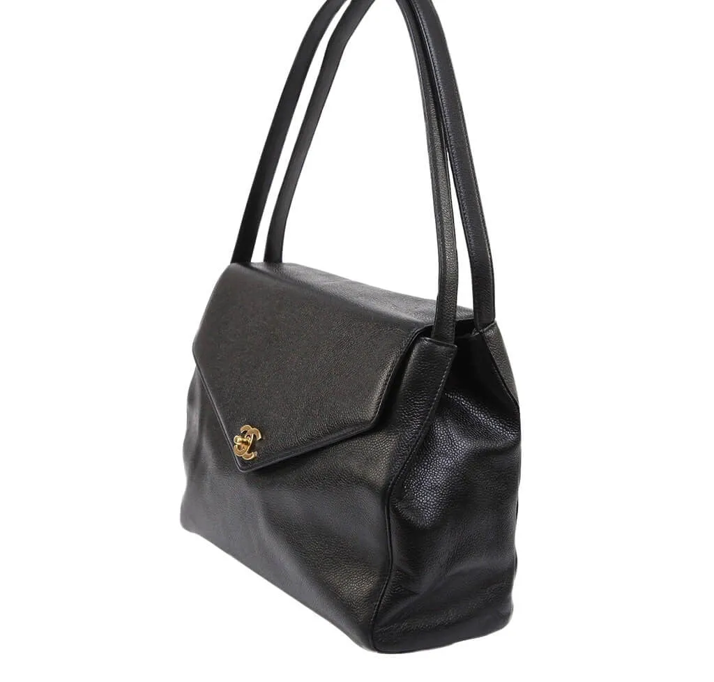 Chanel Flap Bag Black Caviar Gold Hardware