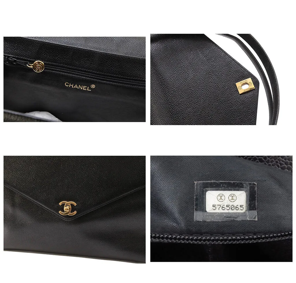 Chanel Flap Bag Black Caviar Gold Hardware