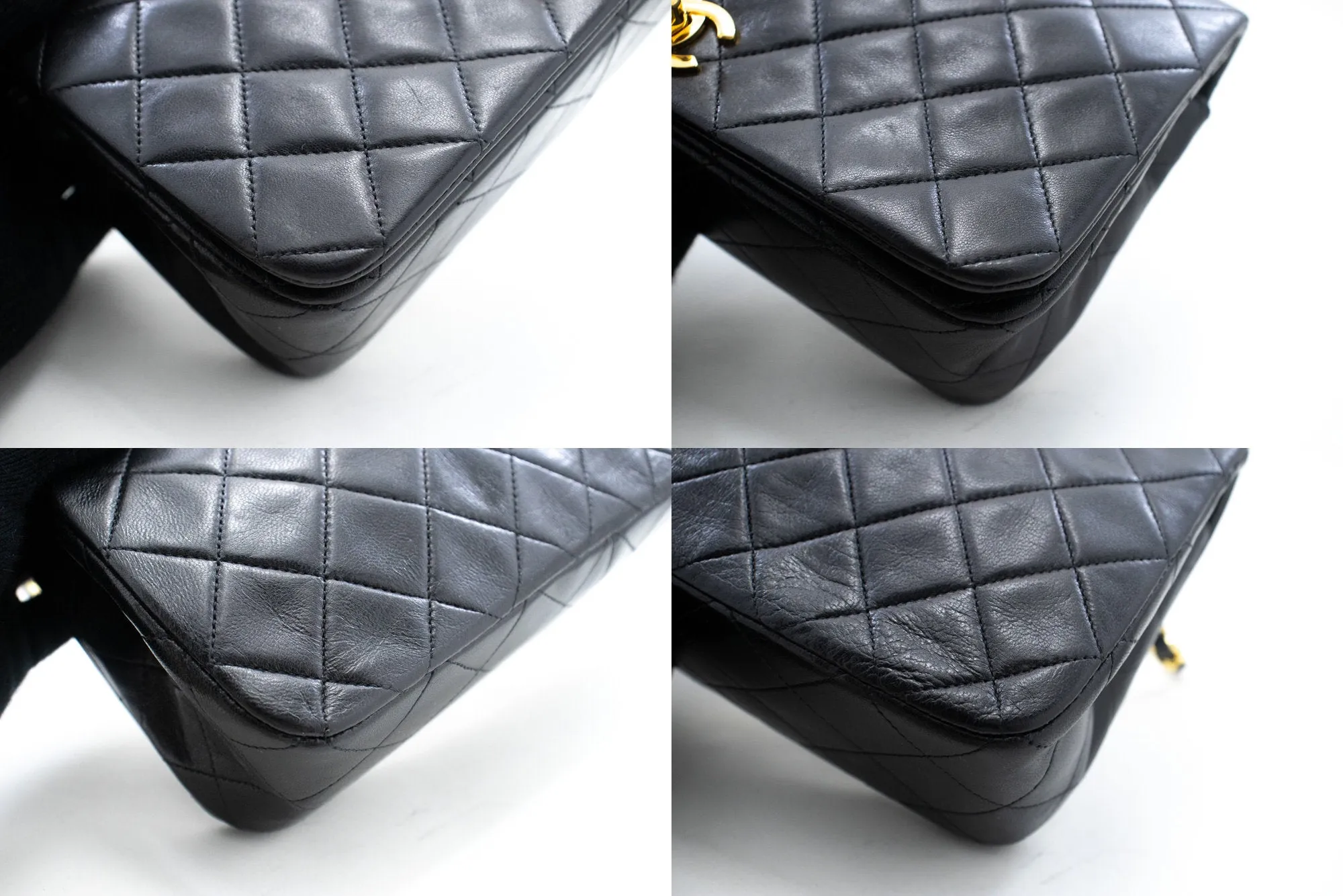 CHANEL Full Flap Chain Shoulder Bag Black Quilted Lambskin L58