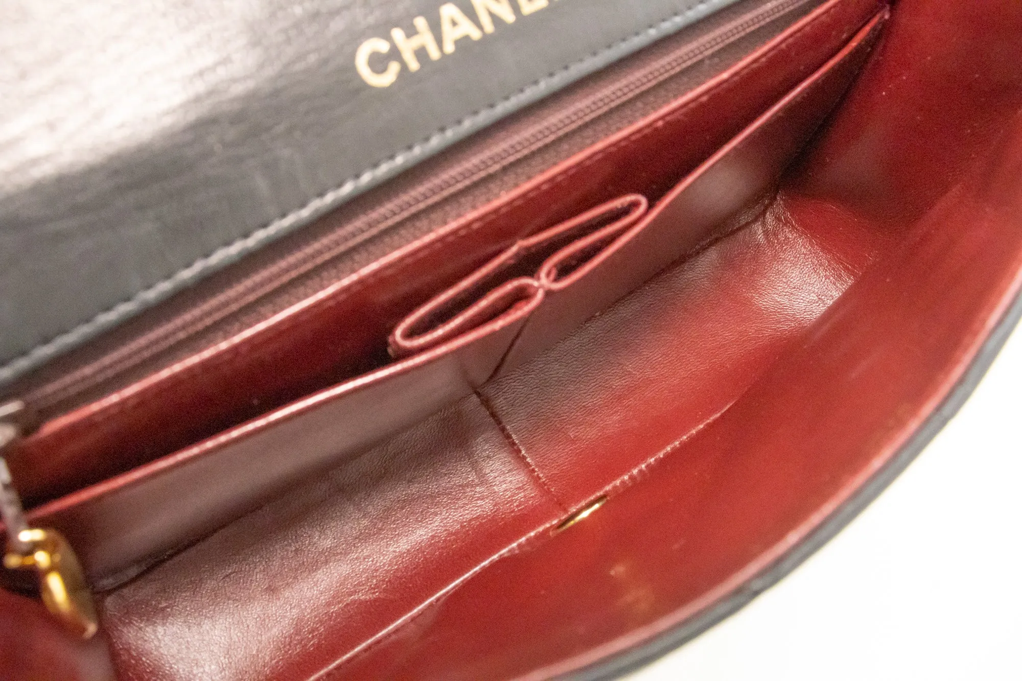 CHANEL Full Flap Chain Shoulder Bag Black Quilted Lambskin Leather n16