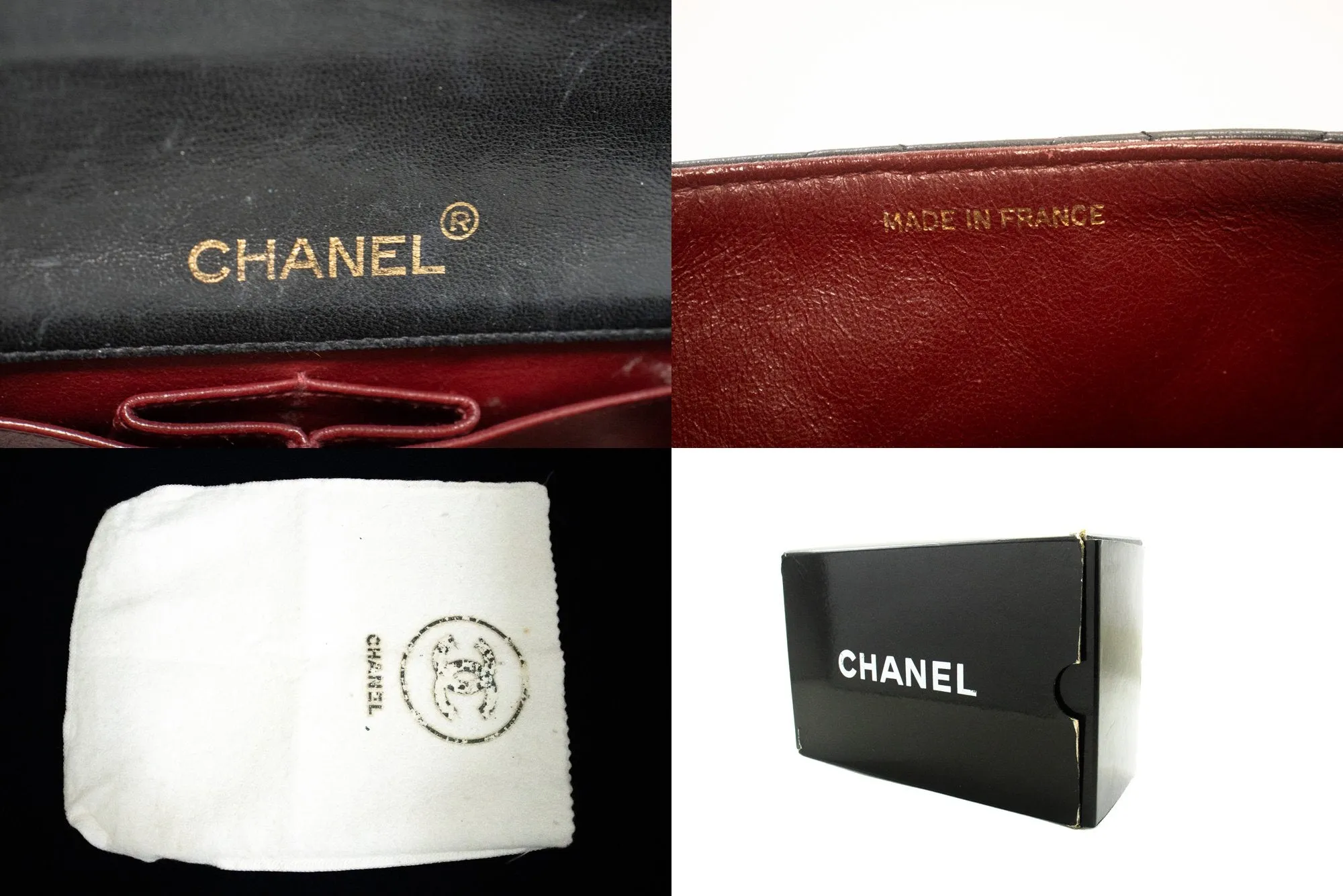 CHANEL Full Flap Chain Shoulder Bag Clutch Black Quilted Lambskin m17