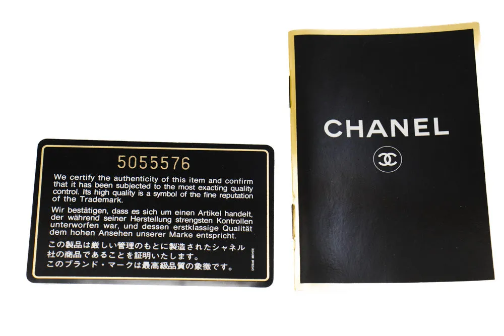 CHANEL Full Flap Chain Shoulder Bag Clutch Black Quilted Lambskin n43