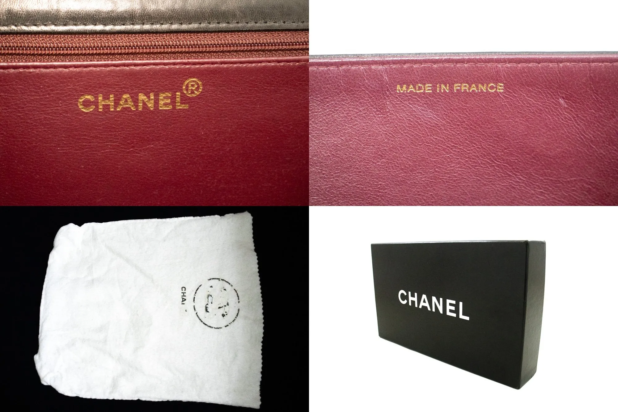 CHANEL Full Flap Chain Shoulder Bag Clutch Black Quilted Lambskin n43