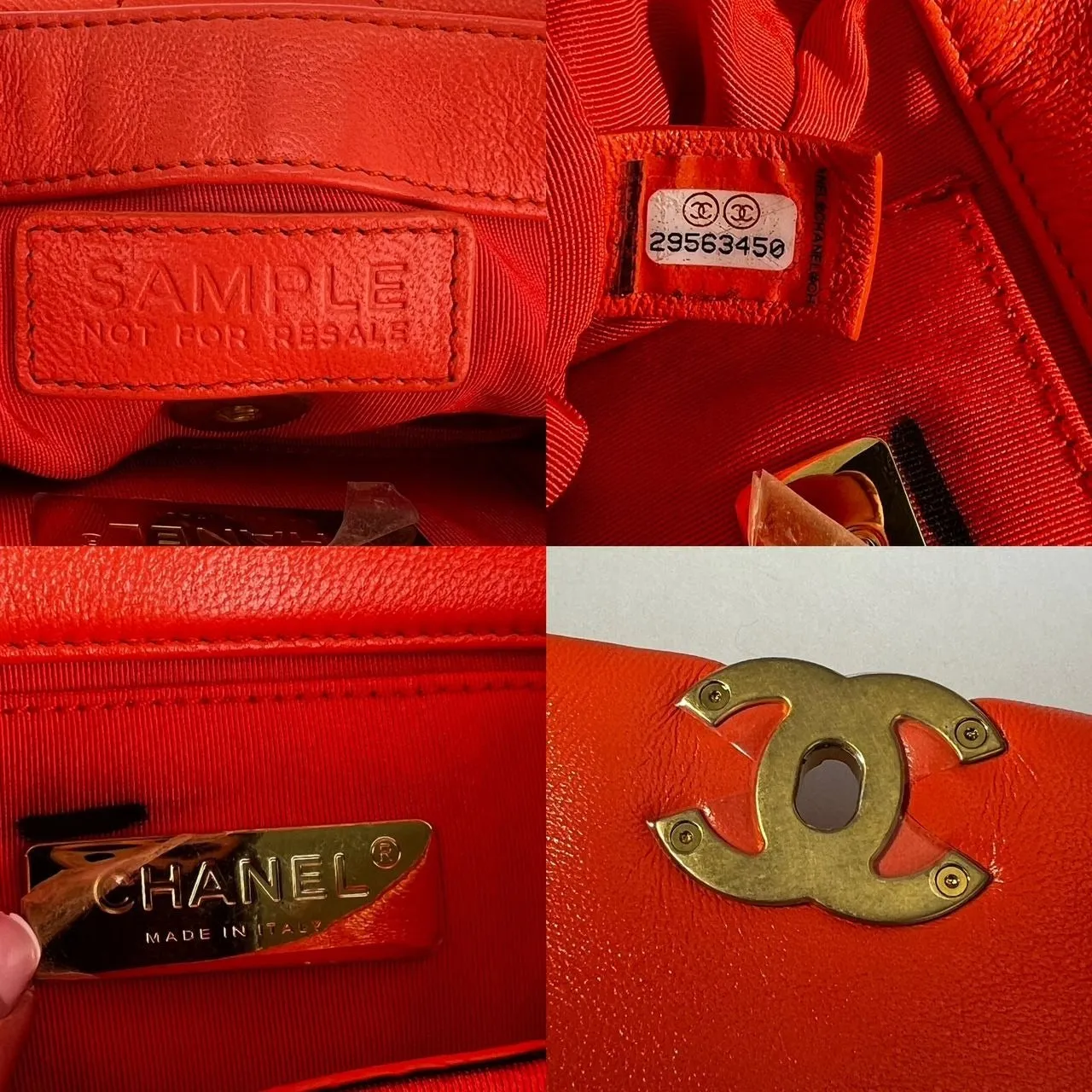 Chanel Goatskin Quilted Chanel 19 Waist Belt Bag Orange