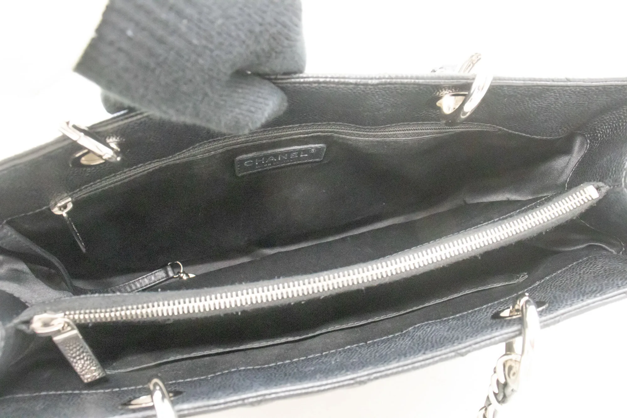 CHANEL Grained Calfskin GST 13" Shopping Tote Chain Shoulder Bag p28