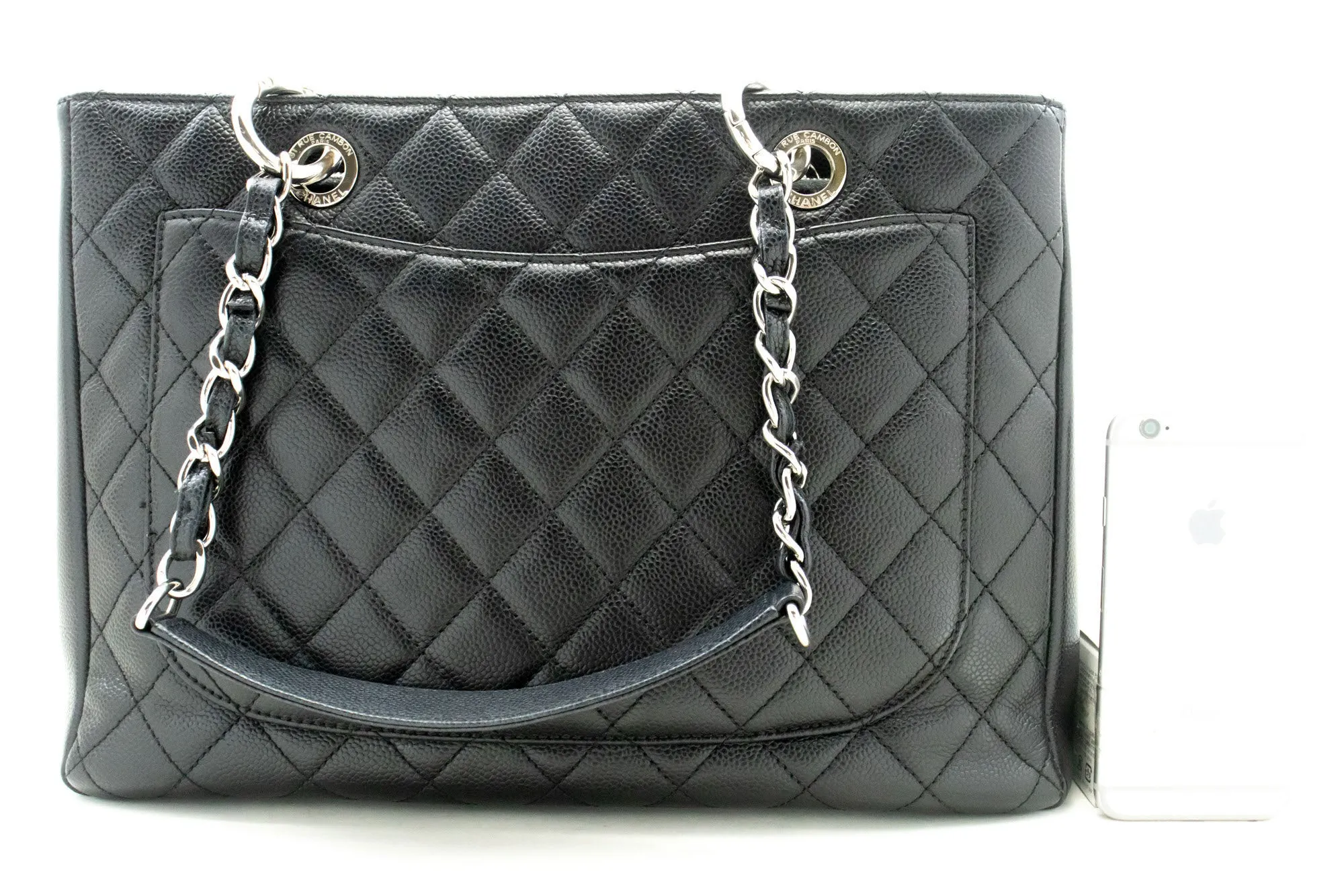 CHANEL Grained Calfskin GST 13" Shopping Tote Chain Shoulder Bag p28