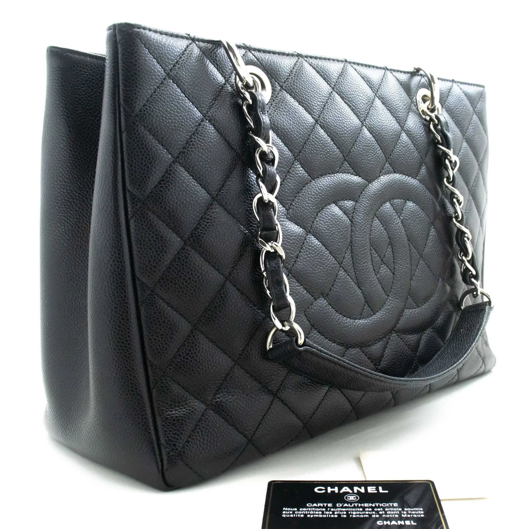 CHANEL Grained Calfskin GST 13" Shopping Tote Chain Shoulder Bag p28