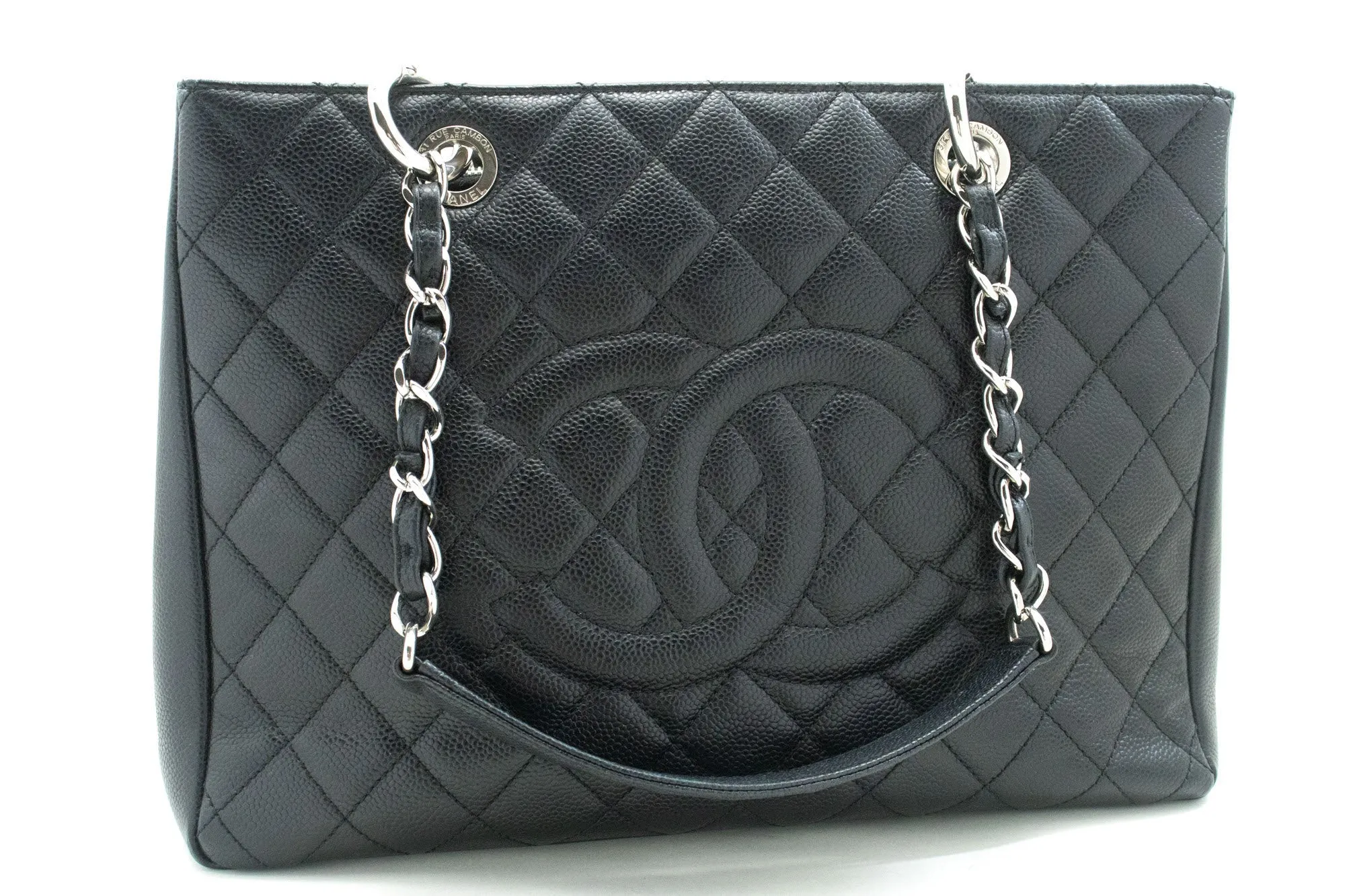 CHANEL Grained Calfskin GST 13" Shopping Tote Chain Shoulder Bag p28