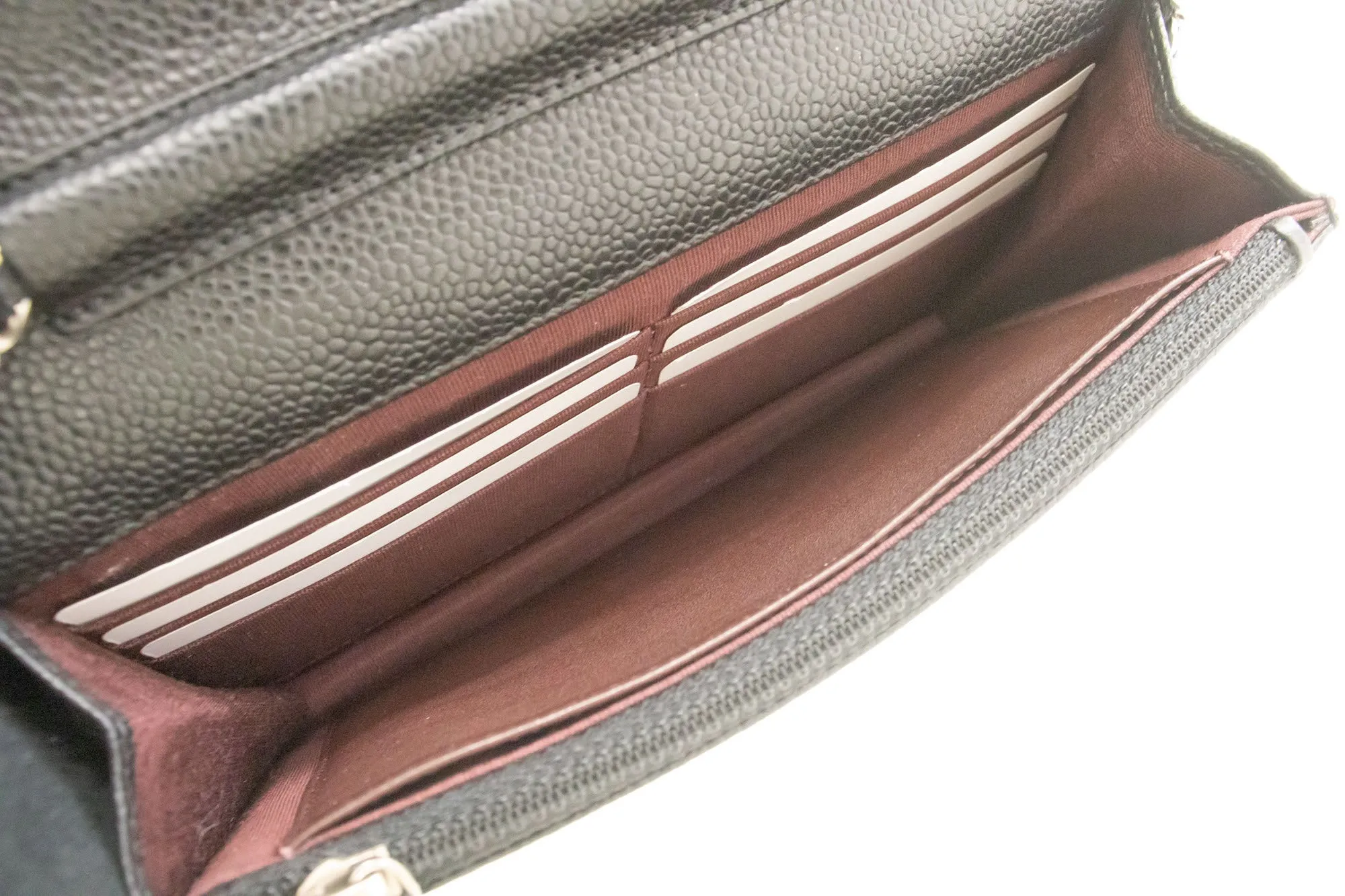 CHANEL Grained Calfskin Wallet On Chain WOC Black Shoulder Bag p60