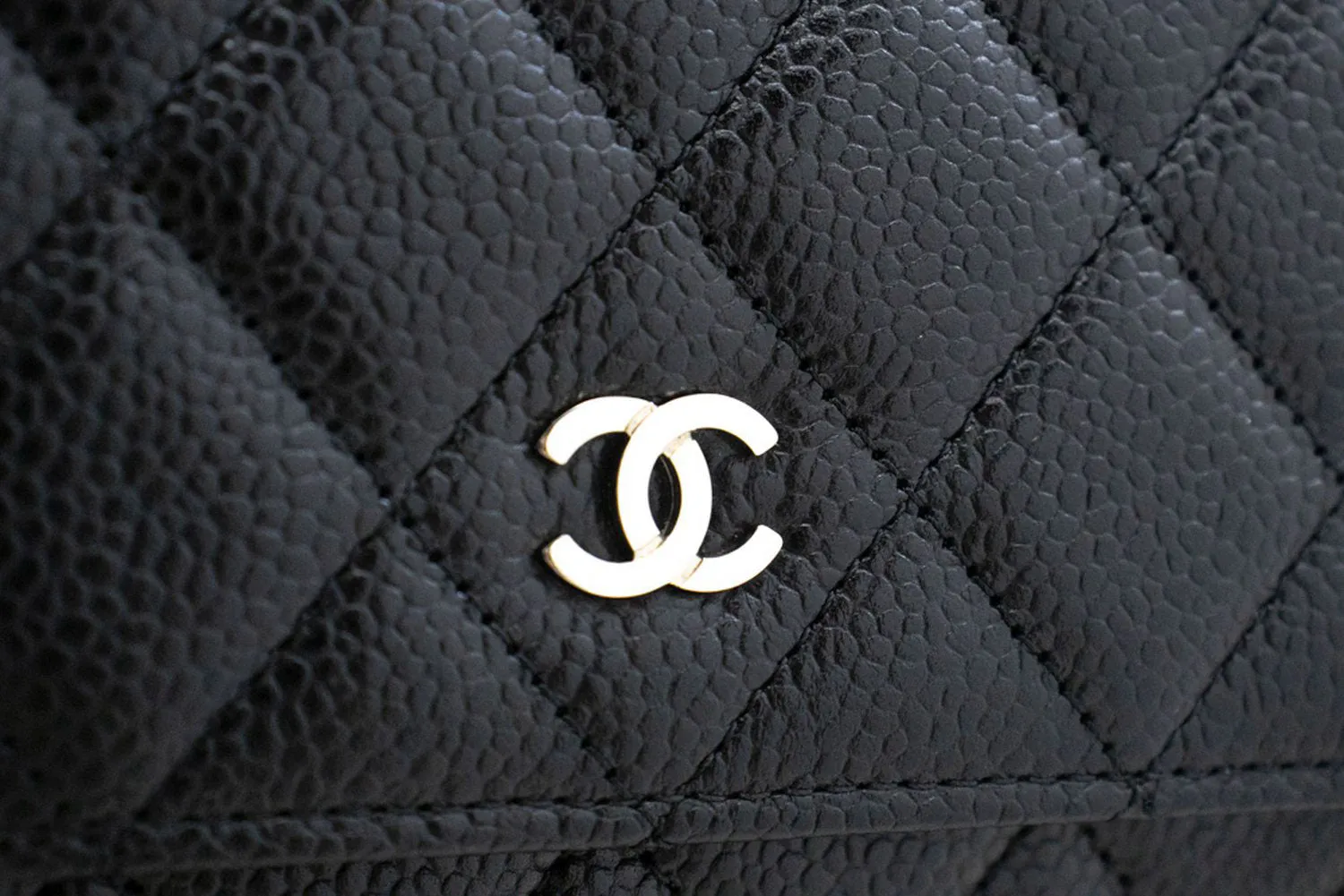 CHANEL Grained Calfskin Wallet On Chain WOC Black Shoulder Bag p60