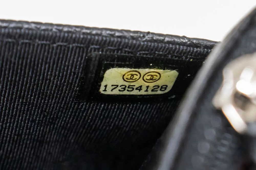 CHANEL Grained Calfskin Wallet On Chain WOC Black Shoulder Bag p60