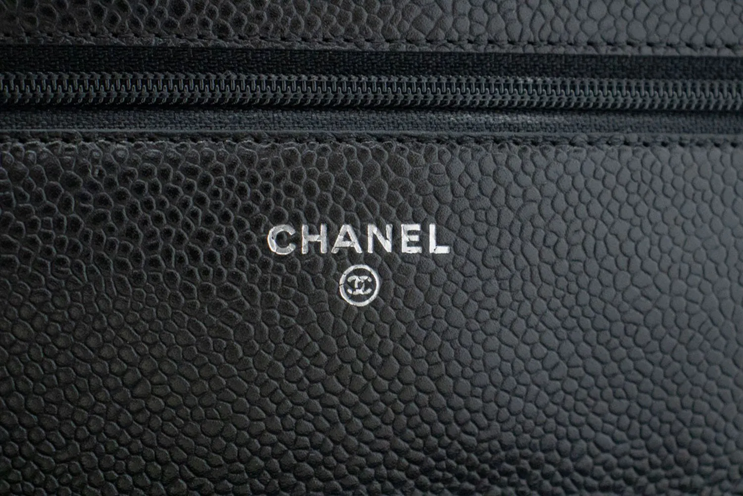 CHANEL Grained Calfskin Wallet On Chain WOC Black Shoulder Bag p60