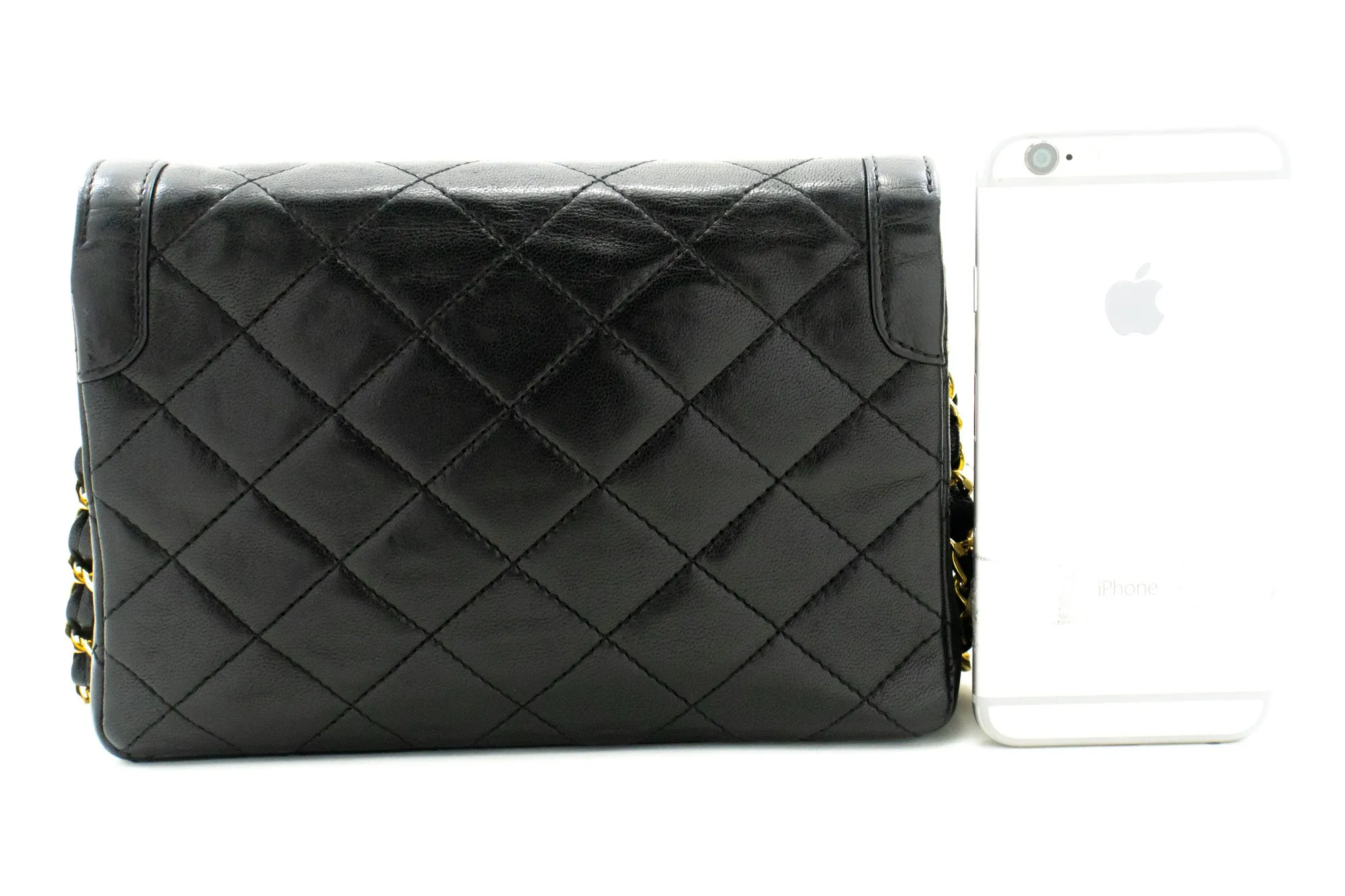 CHANEL Paris Limited Small Chain Shoulder Bag Black Quilted Flap L91