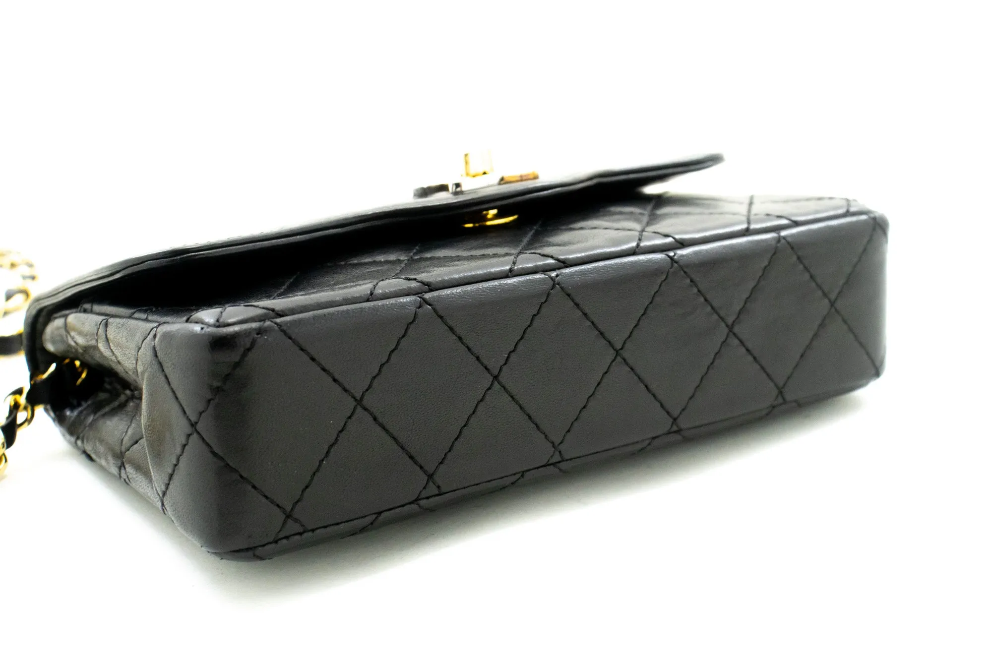 CHANEL Paris Limited Small Chain Shoulder Bag Black Quilted Flap L91