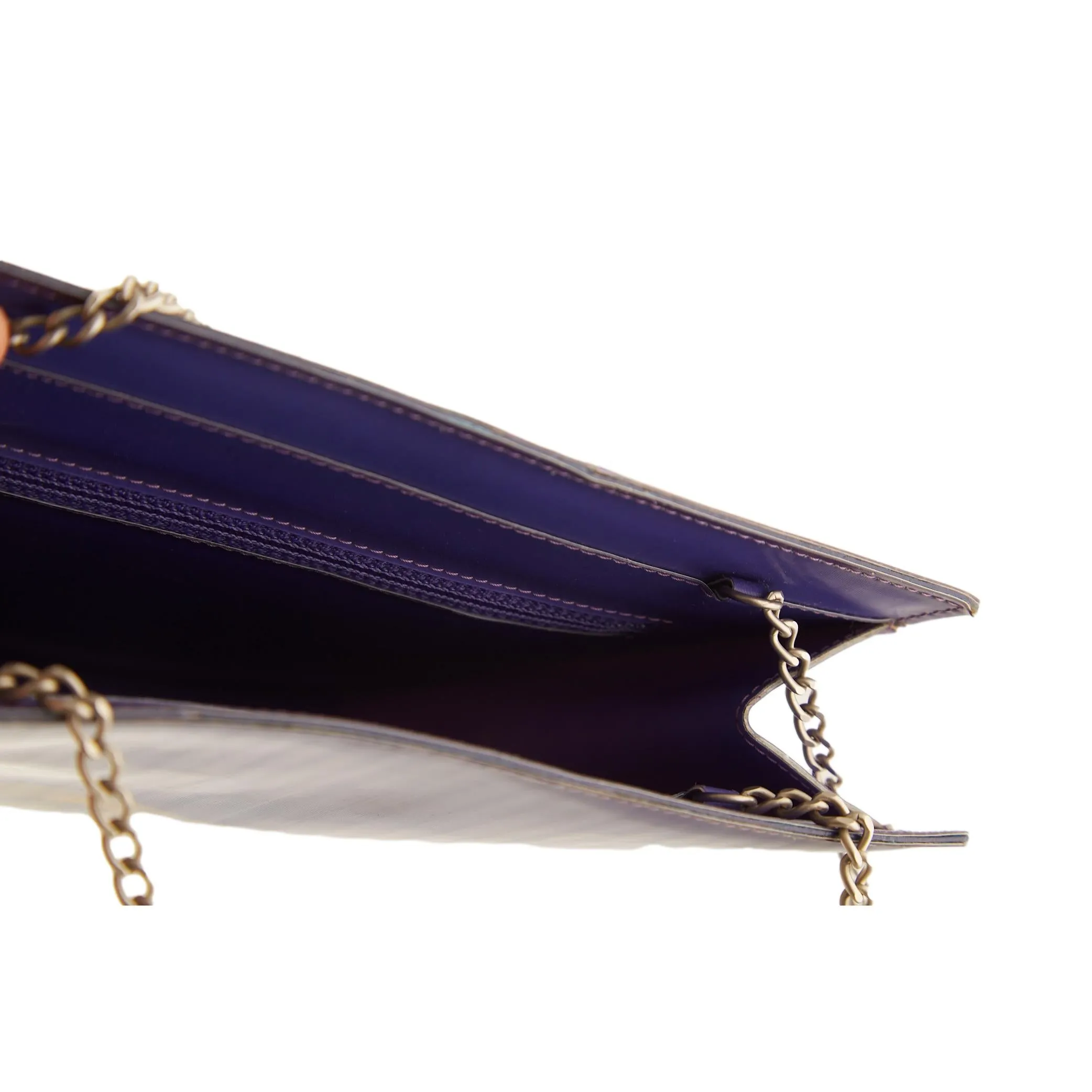 Chanel Purple Holographic Logo Shoulder bag