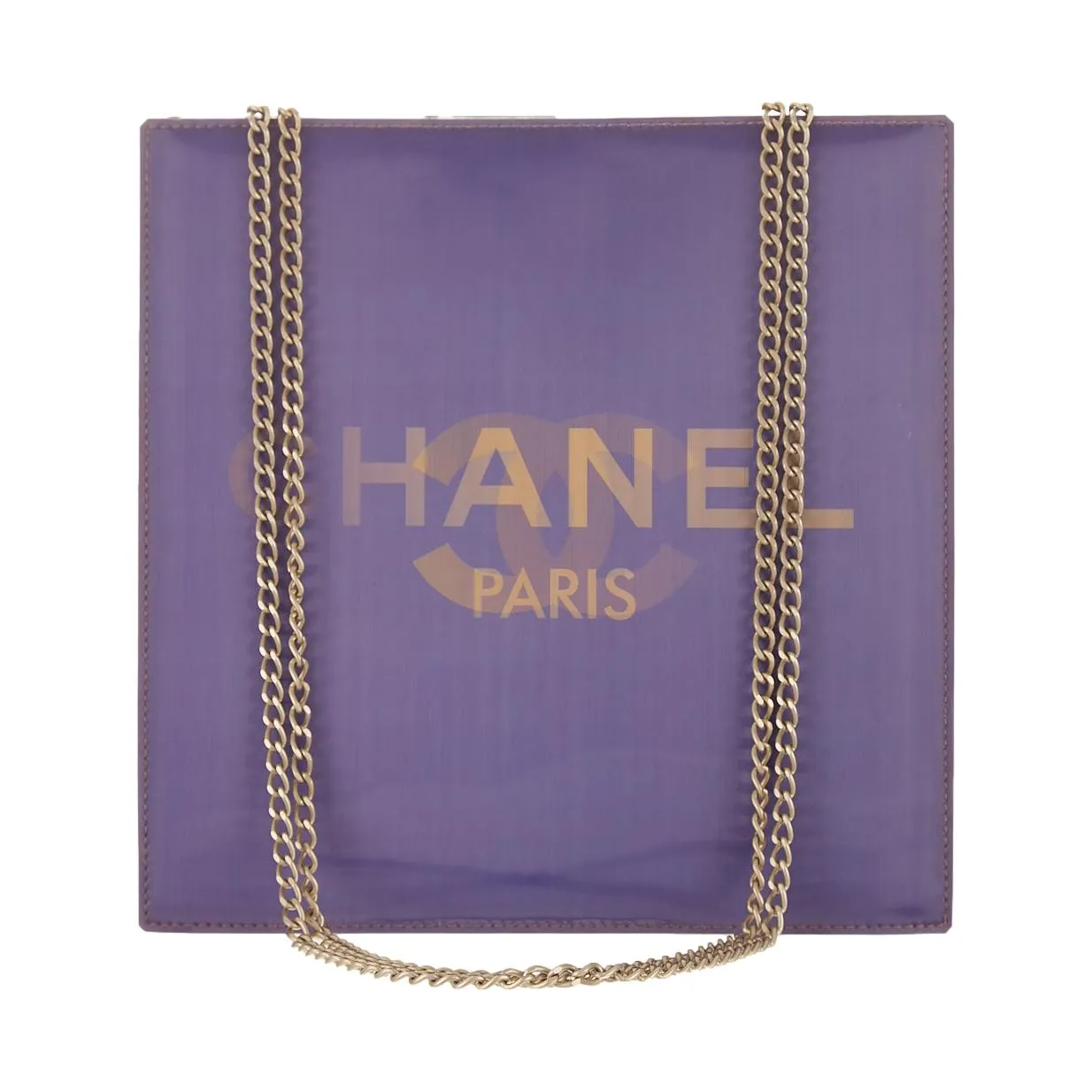 Chanel Purple Holographic Logo Shoulder bag
